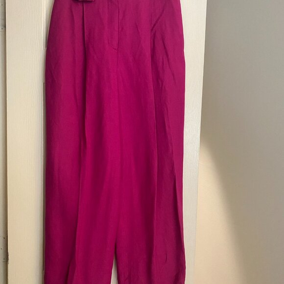 COS Wide-Leg Pleated Linen-Blend  Pants - Picture 6 of 9